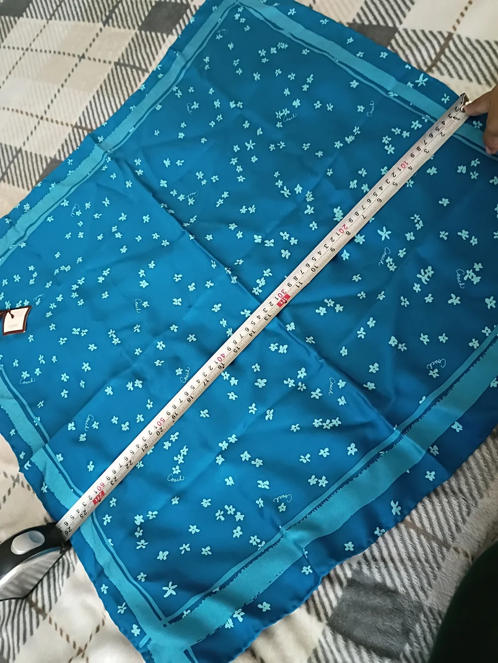 Coach Blue Floral Silk Scarf